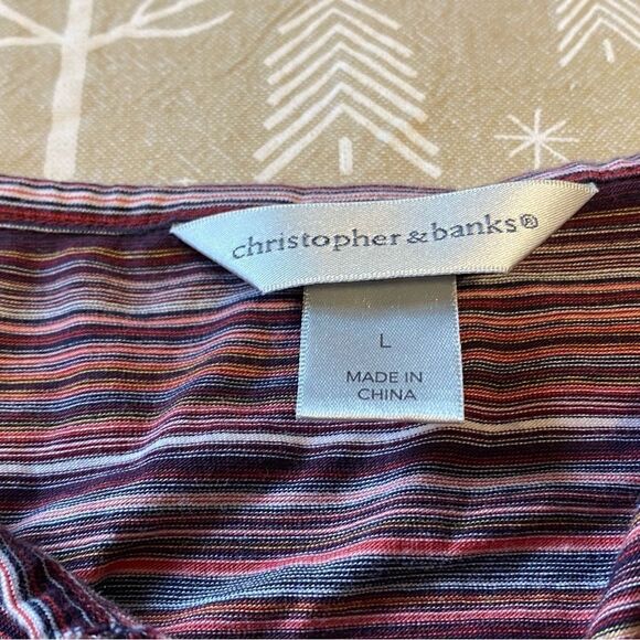 🌺3 for $30🌺Christopher & Banks Stretchy 3/4 Sleeve Top, size L. (S109) - Picture 6 of 6